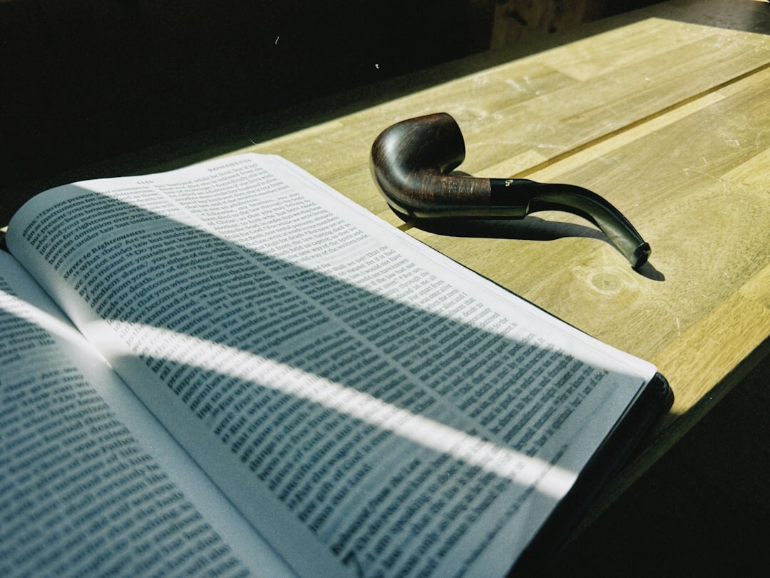 mystery book on wooden table